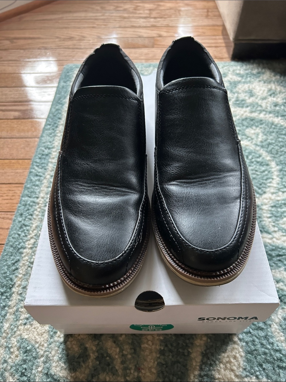 Sonoma Black Men’s Slip-On Leather Loafers